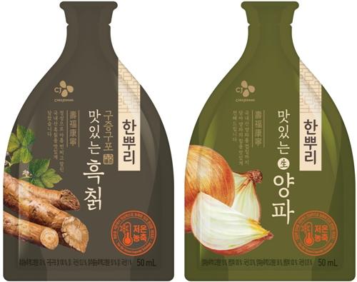 ▲한뿌리 맛있는 건강즙 흙칙ㆍ생양파 이미지 (사진 : CJ제일제당 제공)