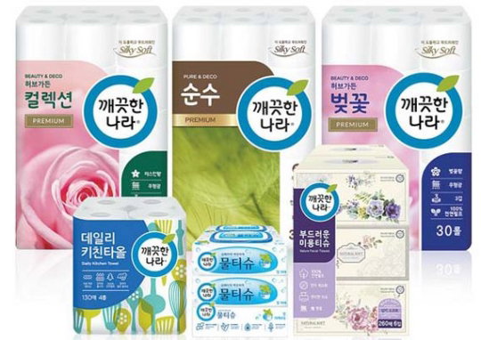 ▲깨끗한나라 화장지 제품들 (사진 : 깨끗한나라 제공)