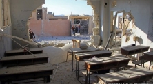 폭격 맞은 학교 교실 [AFP=연합뉴스]