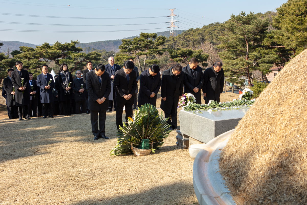 한진그룹 조중훈 창업주 참배