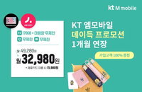 KT엠모바일, '데이득(데이터+이득) 프로모션'을 1개월 연장