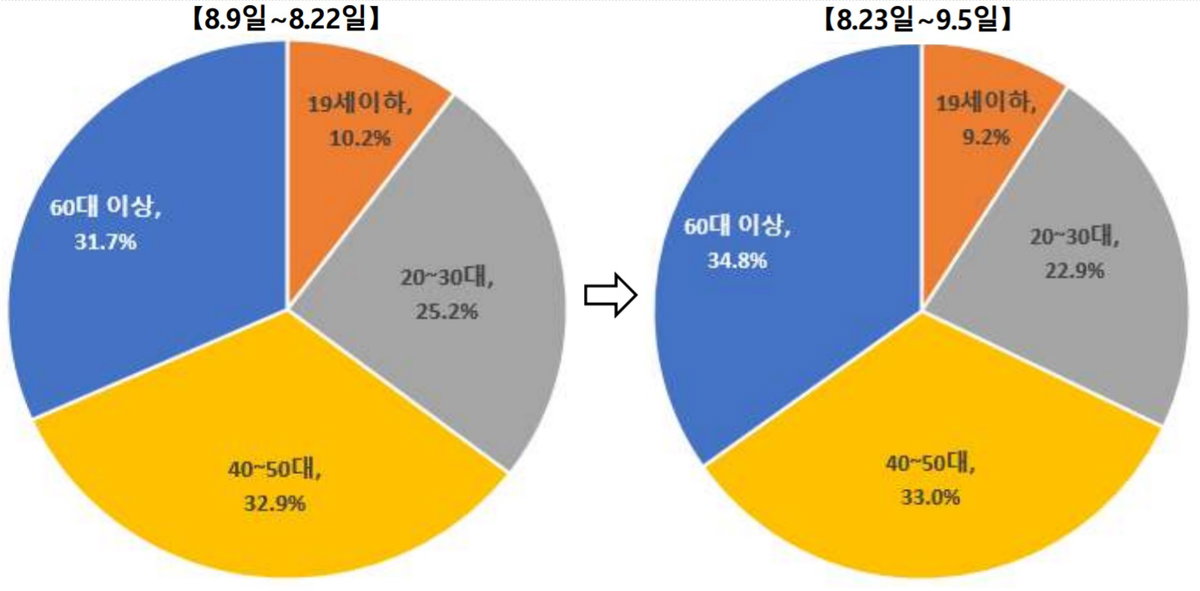코로나19 발생현황(연령별 확진자 비율)
