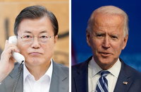 바이든 "북핵해결 긴밀협력"…문대통령 "긴밀 소통하자“