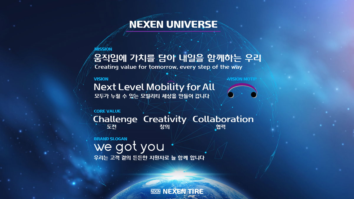 넥센타이어 2021 비전발표