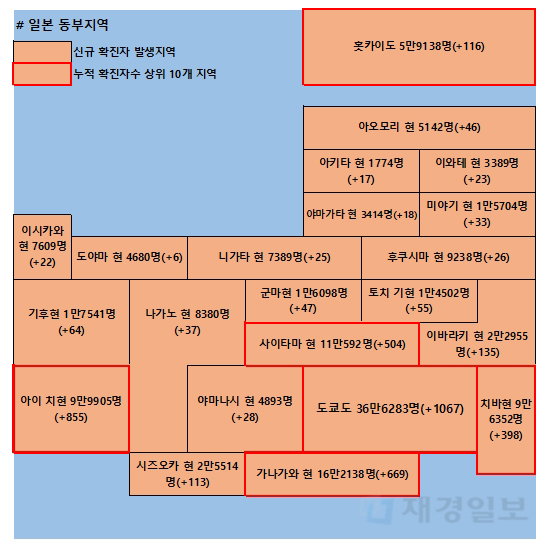 13일 일본 코로나 확진자 현황