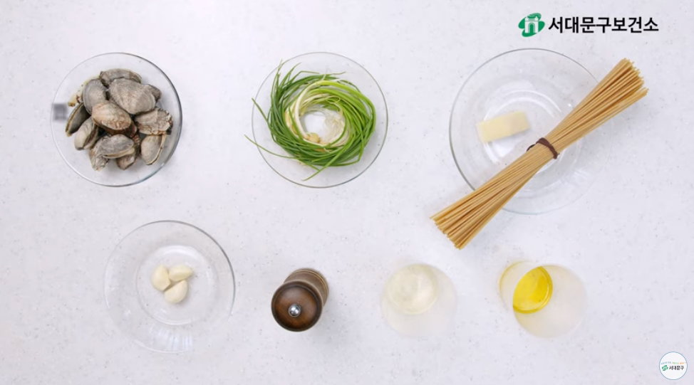 바지락 달래 통밀파스타 재료