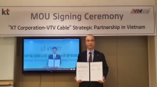 KT(대표이사 구현모, ww.kt.com)가 베트남 정부 중앙방송 ‘베트남 텔레비전’(VTV)의 SO 자회사인 ‘베트남 텔레비전 케이블'(VTV케이블)과 ‘음원 스트리밍 사업 추진을 위한 양해각서(MOU)’를 체결했다고 9일 밝혔다. 2021.04.09