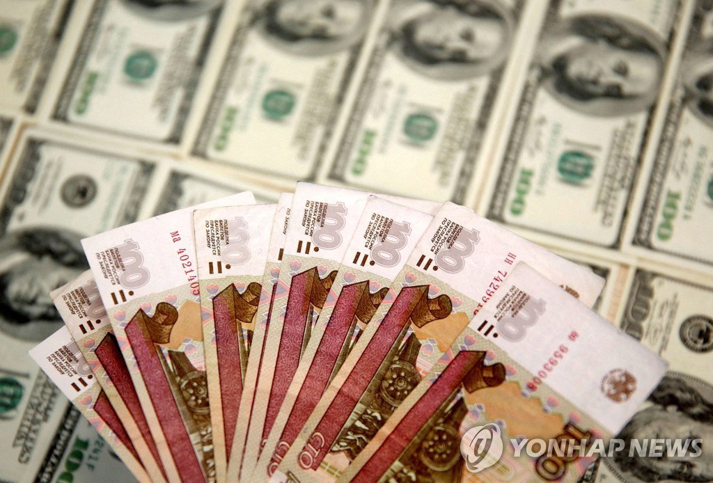 러시아 루블화 [로이터 연합뉴스 자료사진. 재판매 및 DB 금지]