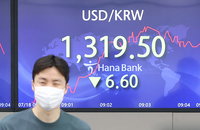원/달러 환율 하락 출발…장 초반 1,319원대