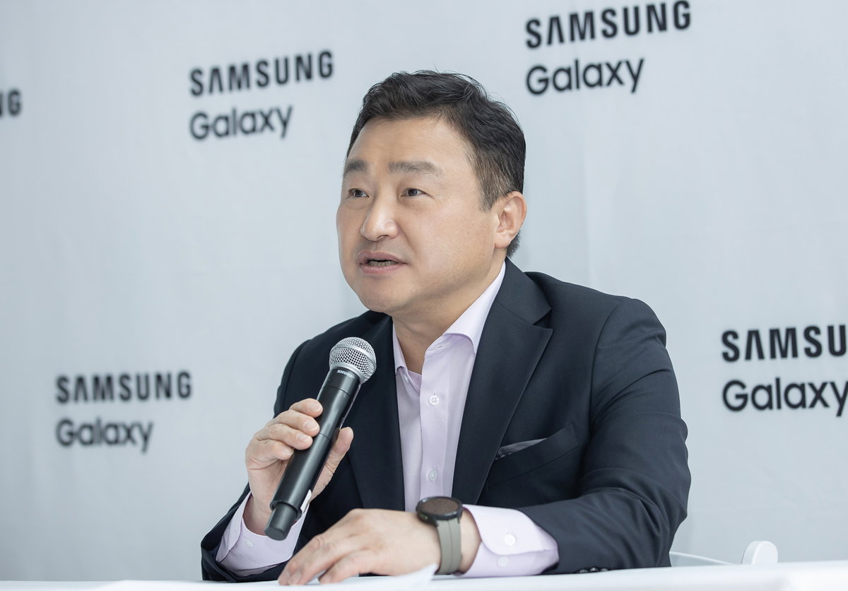 삼성전자 노태문 사장 2002 8월 10일(현지시간) 갤럭시 언팩 행사 직후 미국 뉴욕 국내 기자 간담회
