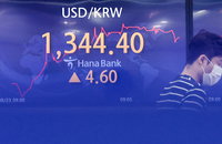 원/달러 환율 연고점 경신, 1341.8원 출발