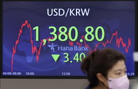 환율 1380원 돌파, 달러 예금 9월에만 6600억원 감소