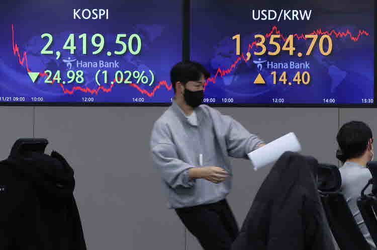 한국증시 마감 2022.11.21