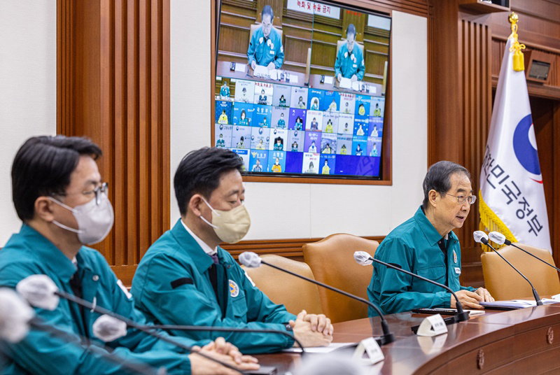실내마스크 해제 관련 발언하는 한덕수 국무총리