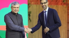 구글 알파벳 CEO 순다르 피차이(Sundar Pichai)와 인도 철도부 장관 