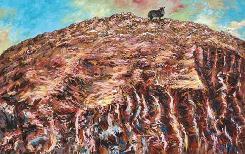 [붉은산 116.8&times;72.7cm acrylic 2023]