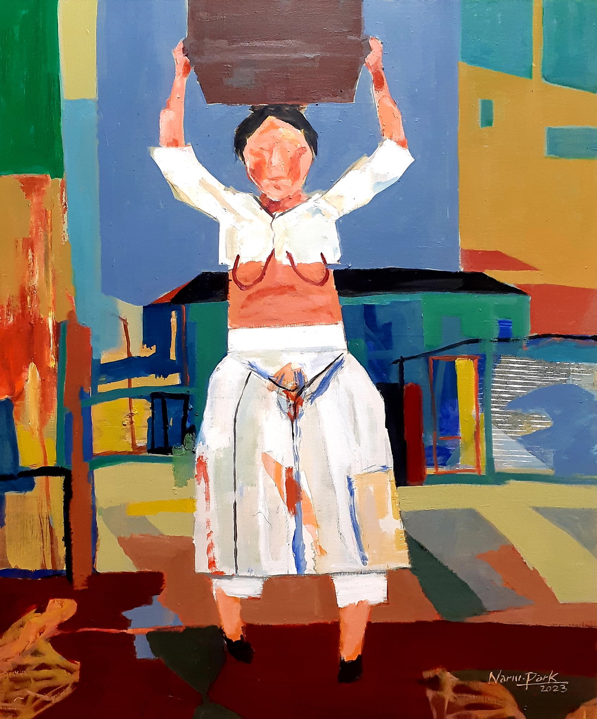  [행상여인 Peddler Woman 72.7x60.6cm Acrylic & oil on canvas 2023]