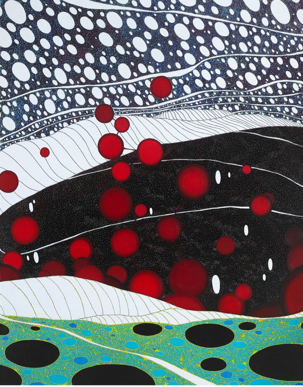 [59 Dreaming landscape No.59 Carving acrylic on canvas, 163 x 131cm, 2023]