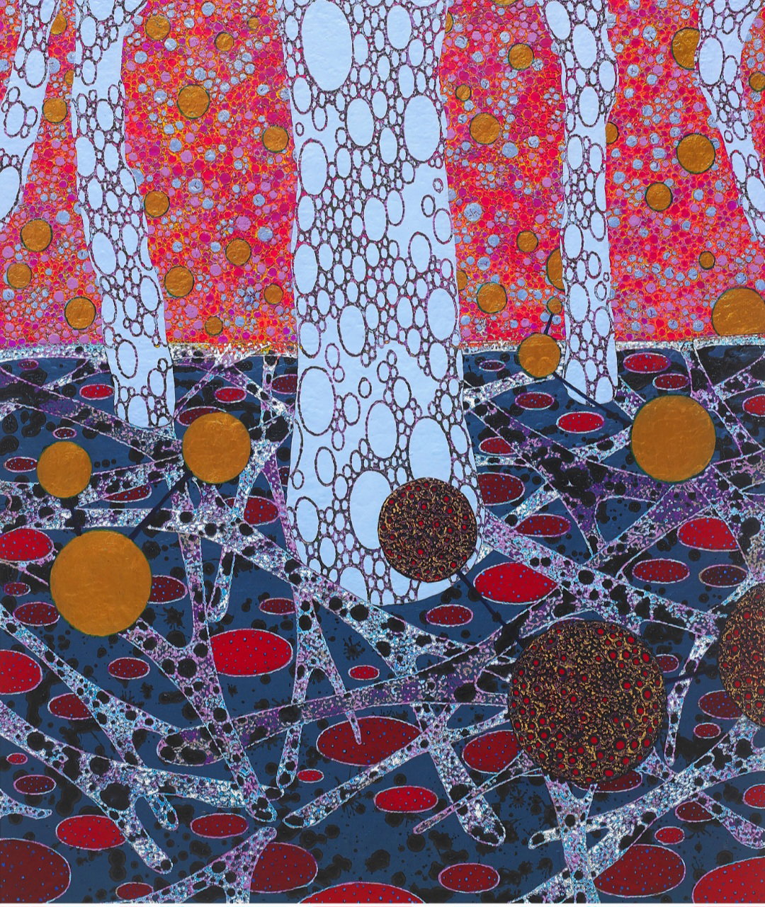 [66 Dreaming landscape No.66 Carving acrylic on canvas, 73 x 60cm, 2024]