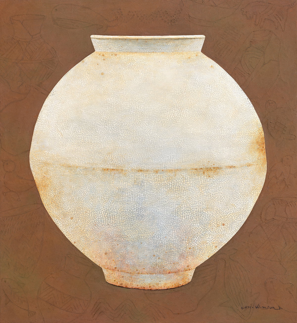 [달항아리_세상을 품다_130.0x120.0cm_mixed media_2023]