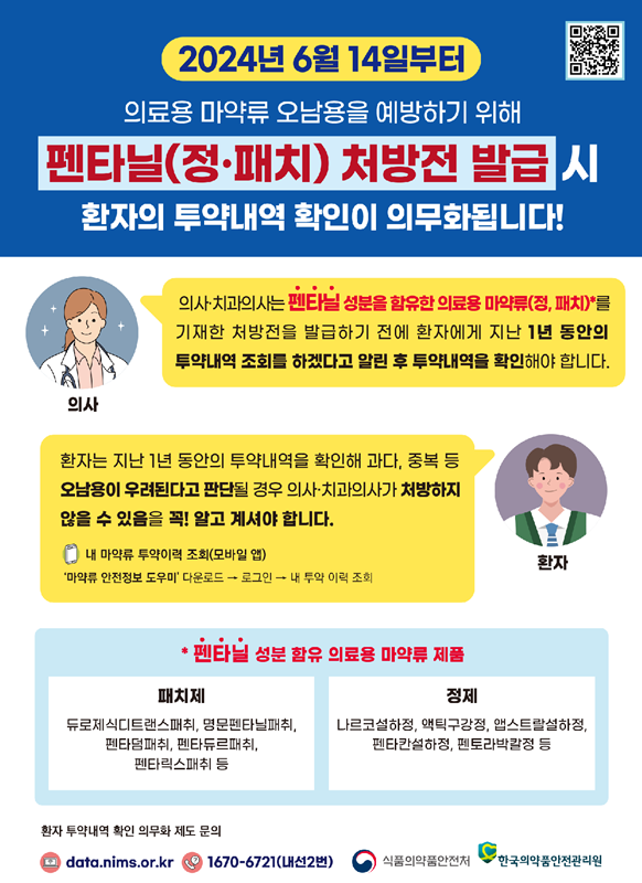 펜타닐 투약내역 확인 14일부터 의무화