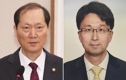 이완규 법제처장(왼쪽)과 함상훈 서울고등법원 부장판사