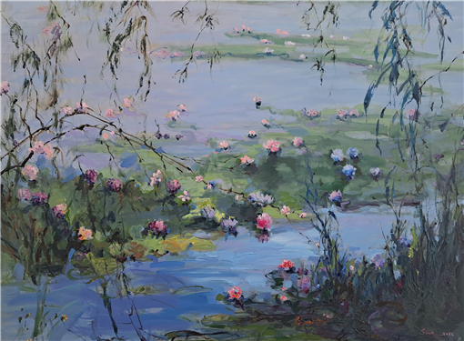 [김선영_Water nymphs(정다운 나무그늘 아래에서)_Oil on canvas  91.0 x 116.8cm(50F) 2025]