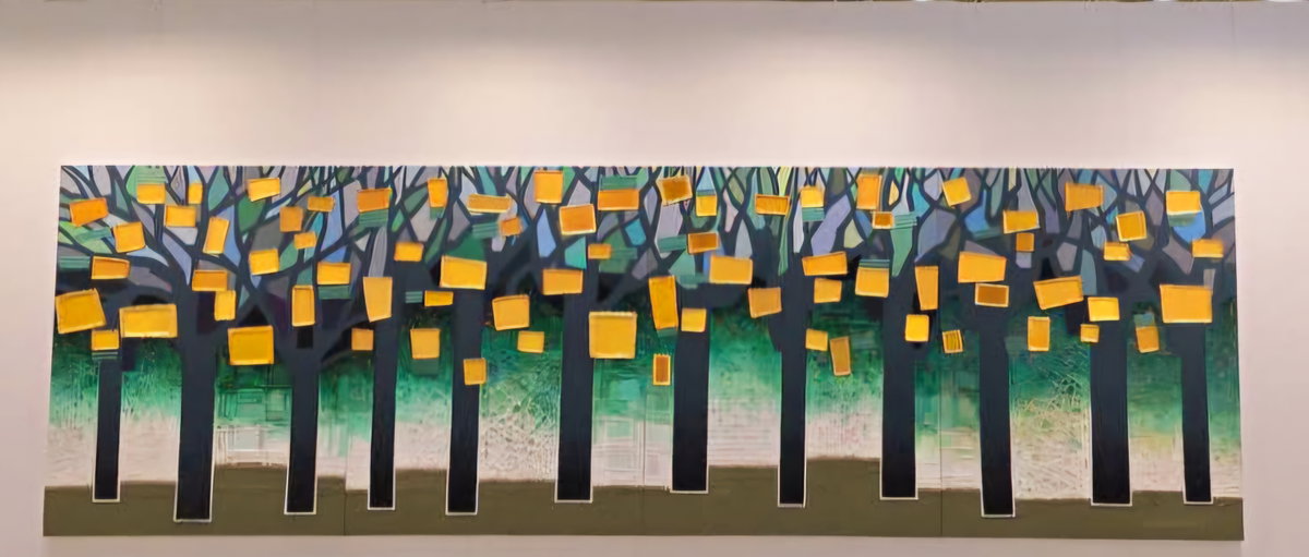 [황금쟁반 (Golden Tray), 730 x 228 cm 1000호, Mixed Media, 2023~2024]