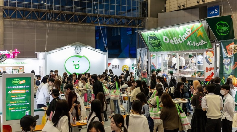 일본 내 한국 음식 행사 '비비고 스쿨' 부스 [CJ제일제당 제공]