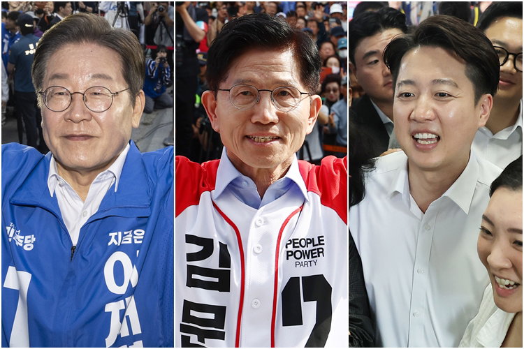 이재명, 김문수, 이준석 후보