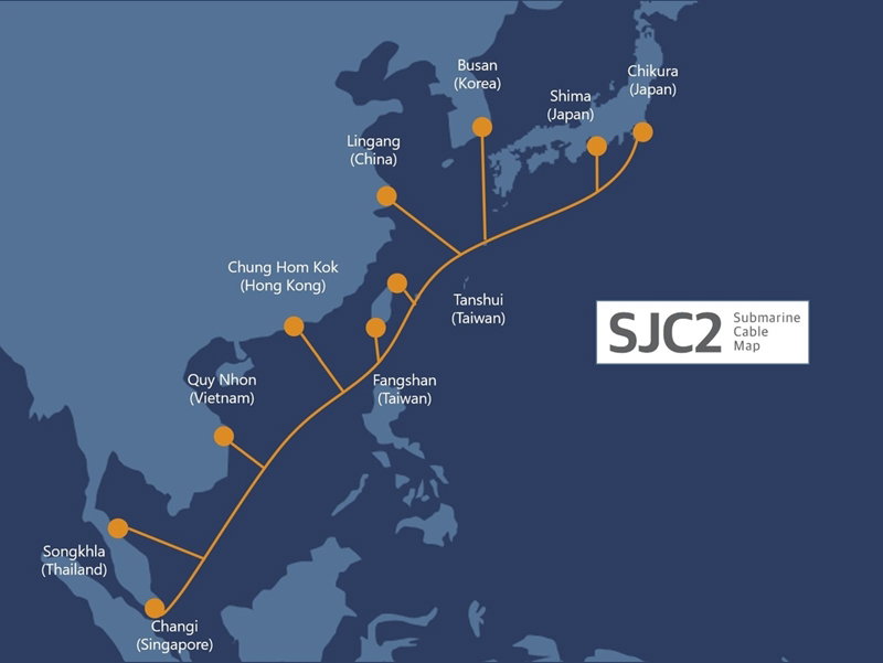 아시아 주요 권역을 잇는 국제 해저 케이블 'SJC2' [SK브로드밴드 제공]