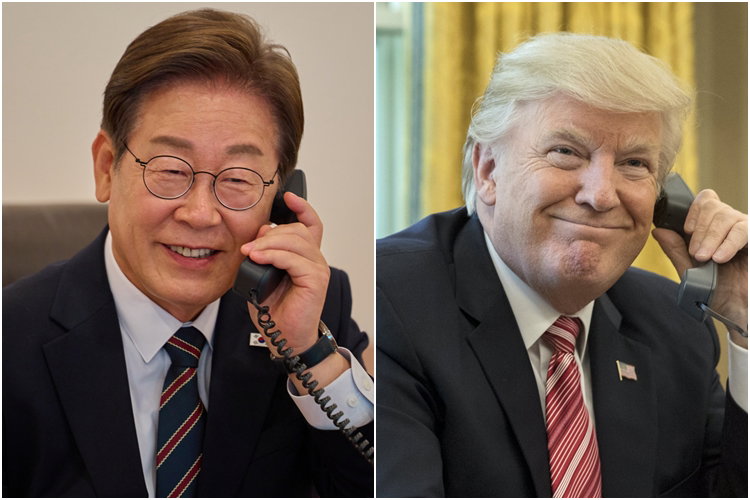 이재명 대통령(왼쪽)과 도널드 트럼프 미국 대통령