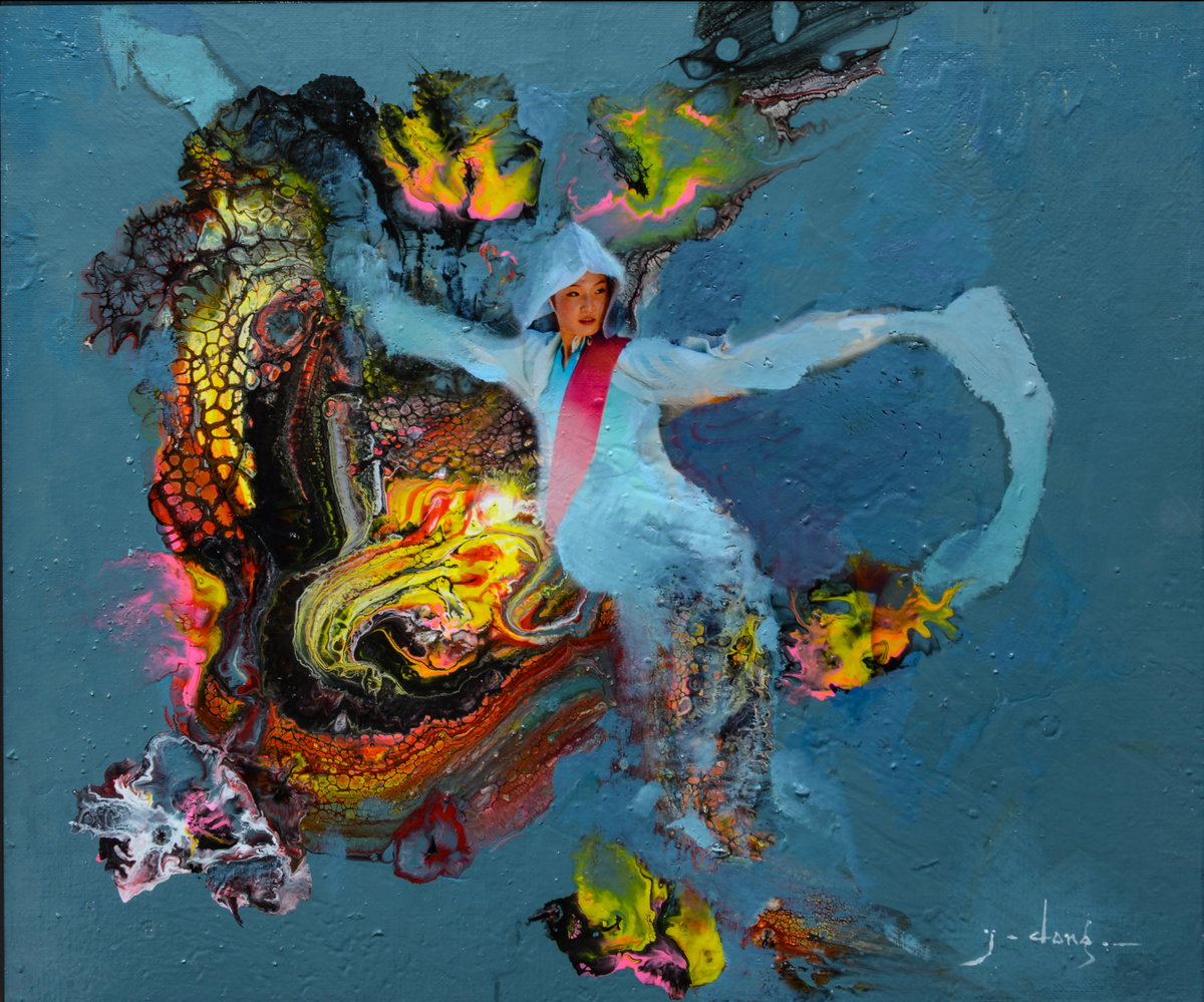 [정동 작품: 승무(Seungmu)_45.5&times;37.9cm_Mixed media on canvas_2023]