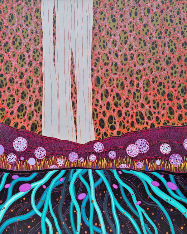 [Dreaming landscape No.91 Carving acrylic on canvas, 163 x 131cm, 2025]