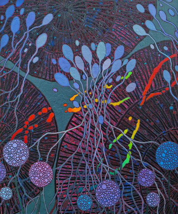 [Dreaming landscape No.94 Carving acrylic on canvas, 73 x 60cm, 2025]