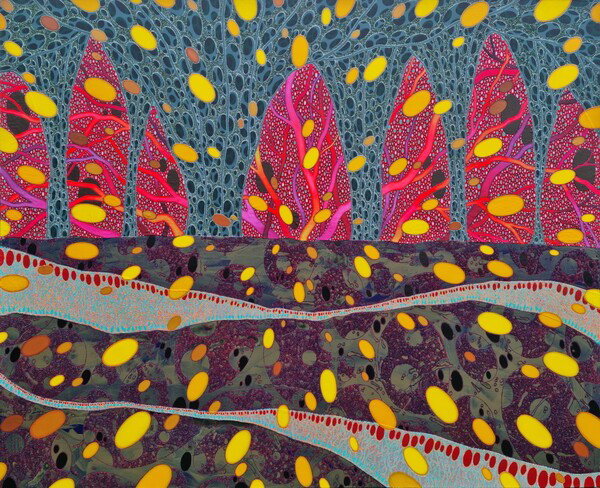 [Dreaming landscape No.95 Carving acrylic on canvas,131 x 163cm, 2025]