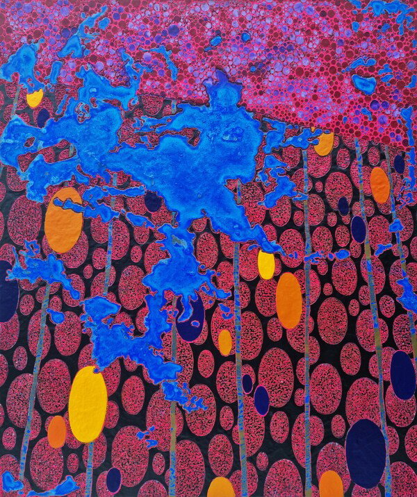 [Dreaming landscape No.97 Carving acrylic on canvas, 73 x 60cm, 2025]
