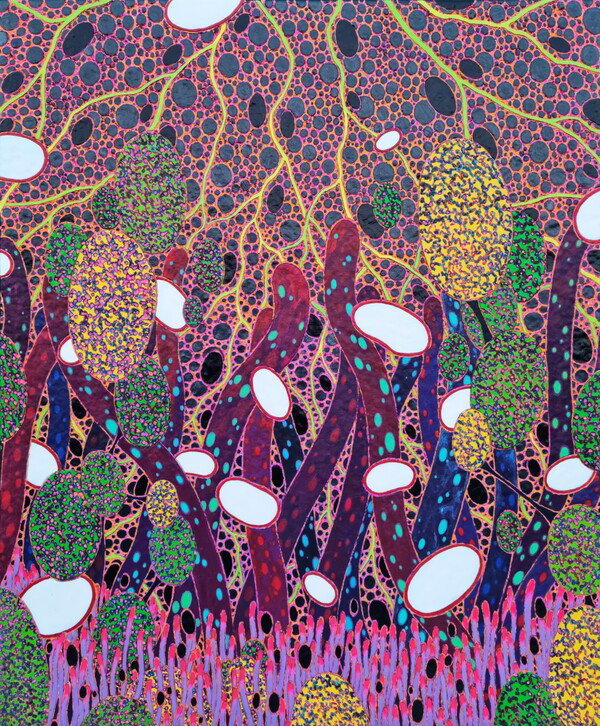 [Dreaming landscape No.98 Carving acrylic on canvas, 73 x 60cm, 2025]