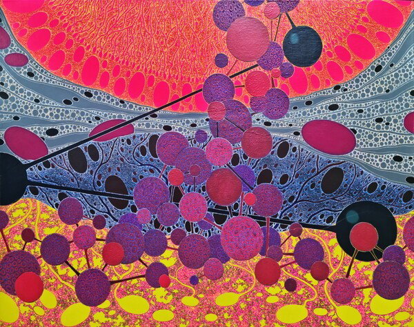 [Dreaming landscape No.99 Carving acrylic on canvas, 116 x 91cm, 2025]