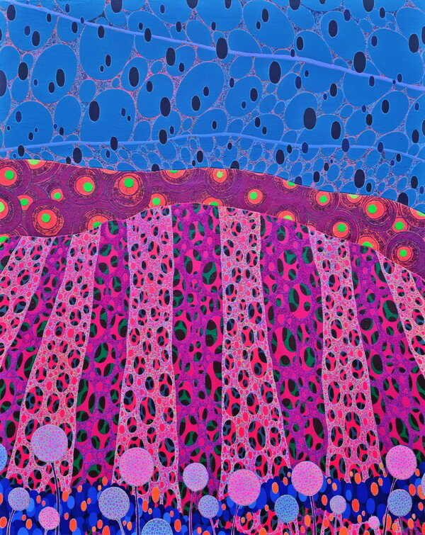 [Dreaming landscape No.100 Carving acrylic on canvas, 163 x 131cm, 2025]