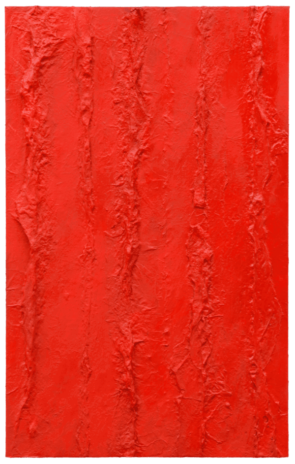 [이민경, HABITAT_202512_06 한지캐스팅, 유화_116.8x72.2x3cm 2025]