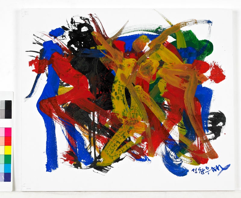 [석창우, The present world, 53X46cm, 화선지, 동양화물감, 2025]