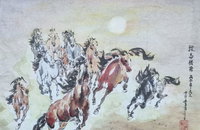 안창수 화백 대표작, 아홉 필의 질주, 인간의 삶을 비추다