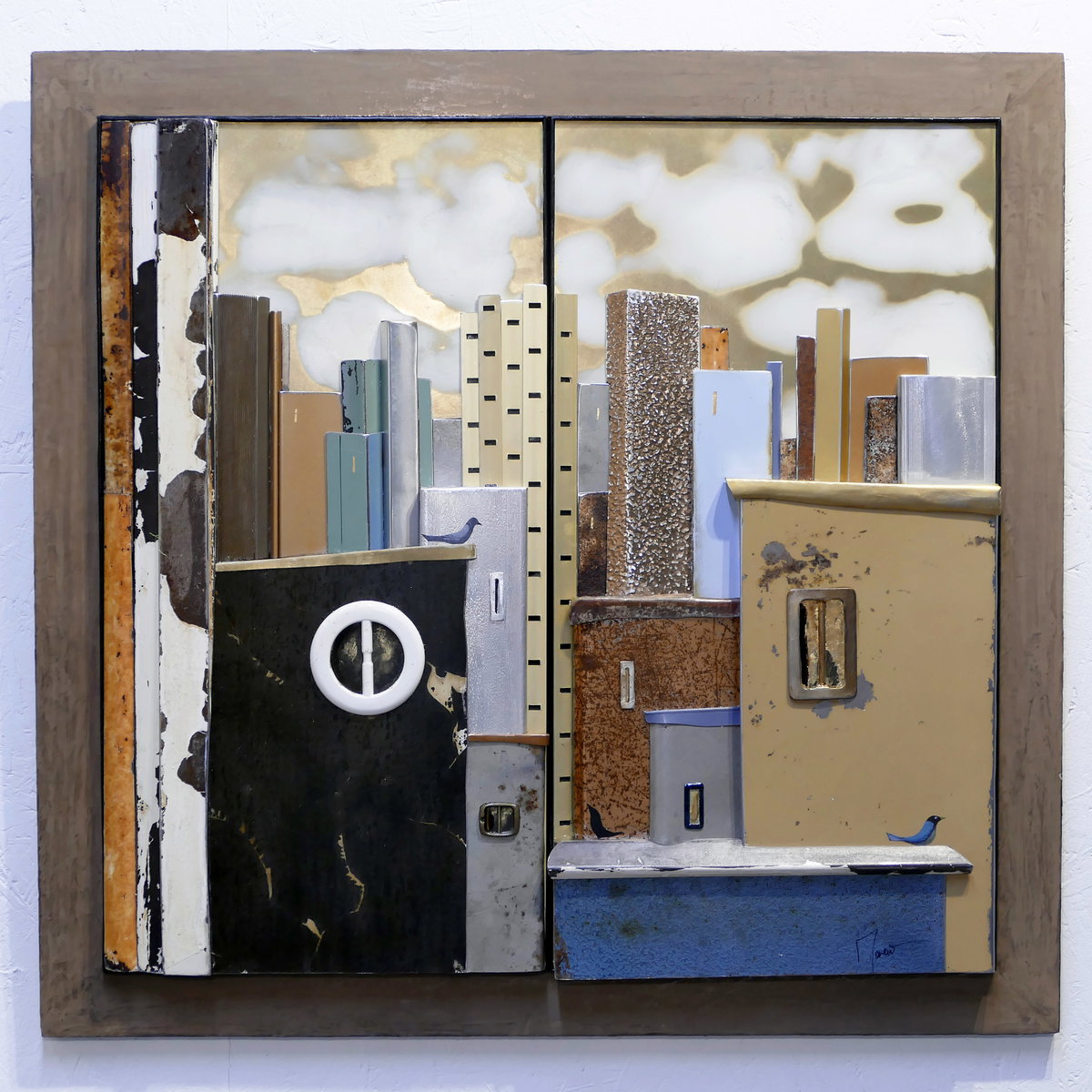 [크리스티앙 모레노_From one window to another 56x58 cm ( metal recycled ) 1200&euro; 2024-25]
