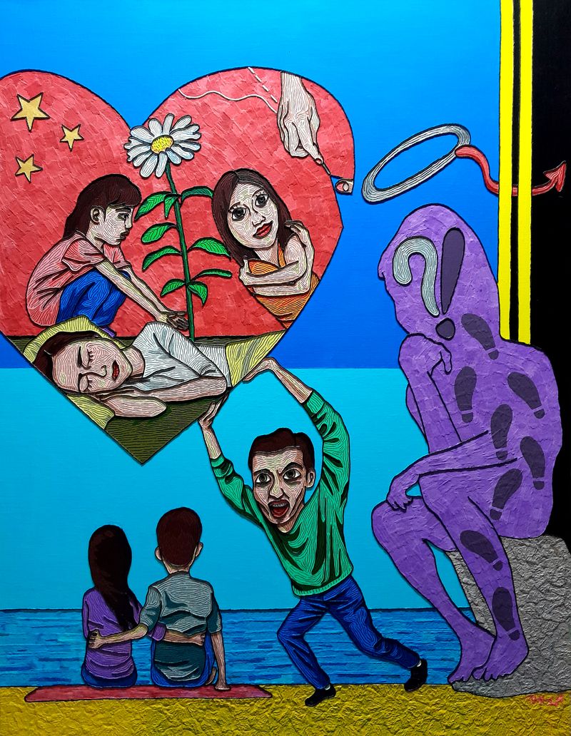 [그럼에도 불구하고_Mixed media on canvas_116.7x90.8cm_2025]