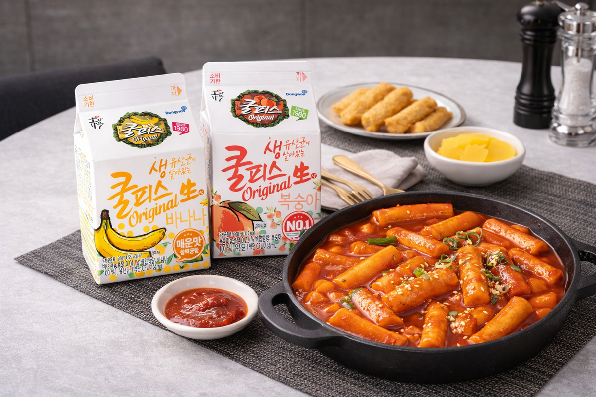 매운 음식과 함께 즐기는 쿨피스 [동원 F&B 제공]