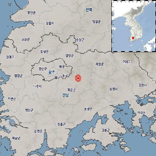 [전남 화순 지진] 규모 2.4 발생 [안전 경고 발령]