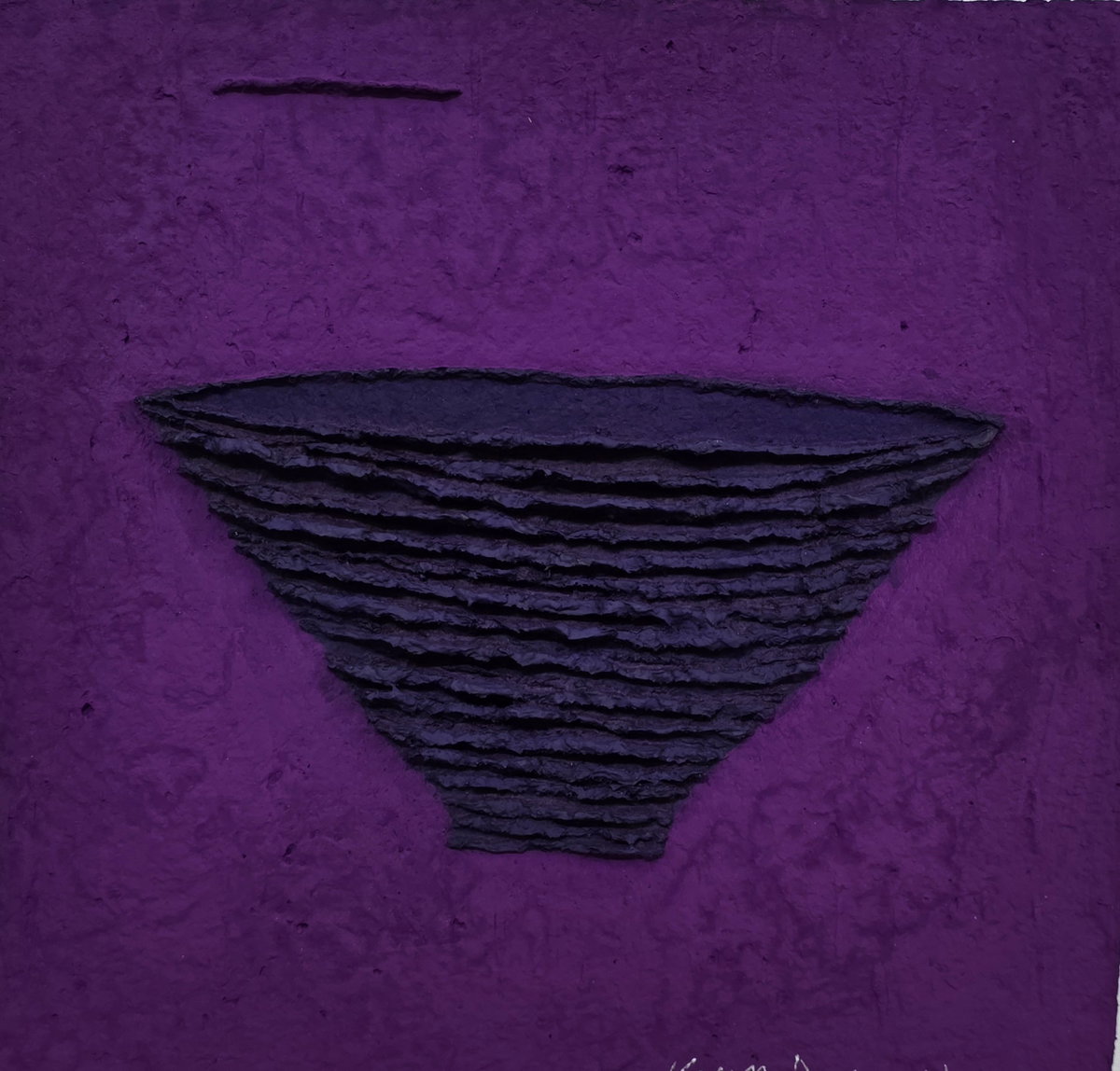 [無我  27&times;24cm  media on hanji Relief 2024]
