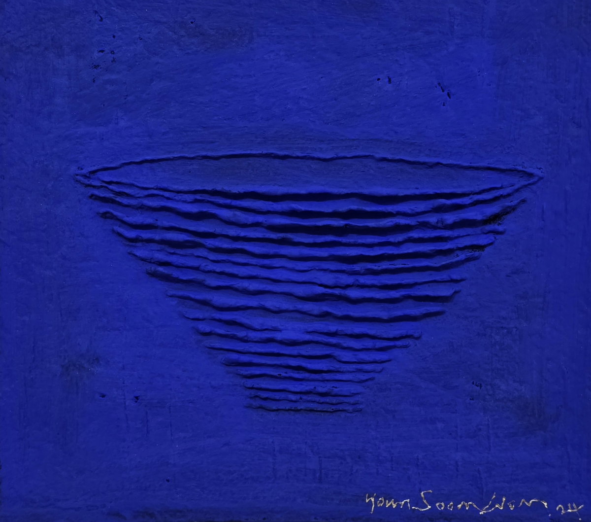 [無我  27&times;24cm  media on hanji Relief 2024]