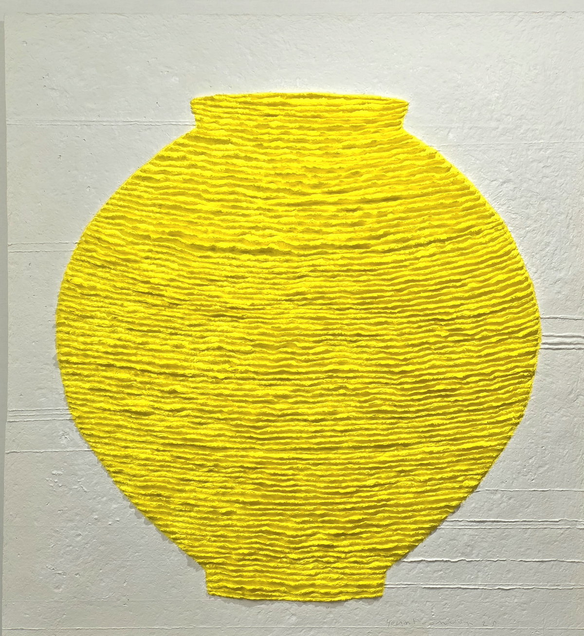[不二  82.5cm&times;74cm mixed media on hanji Relief 2025]